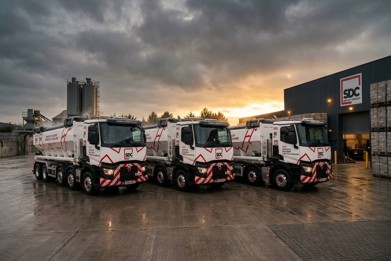 Same Day Concrete volumetric mixer fleet — Yorkshire concrete delivery